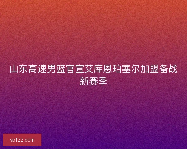 山东高速男篮官宣艾库恩珀塞尔加盟备战新赛季